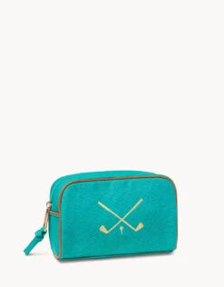 Teal Travel Pouch Crossed Golf Clubs