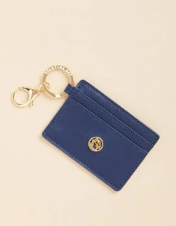 Navy Key Chain Card Holder