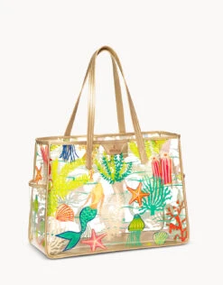 Golden Mermaid Clear Beach Tote -Spartina Store 286441c
