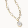 Coin Pearl Chunky Necklace, 17"