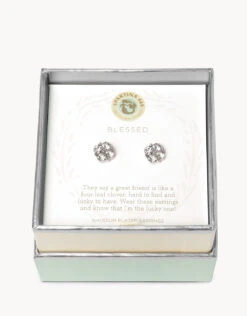 Sea La Vie Stud Earrings Blessed/Crystal Clover -Spartina Store 291469