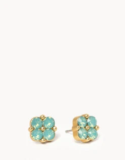 Sea La Vie Stud Earrings Blessed/Sea Foam Clover -Spartina Store 291476b