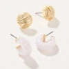 Harbor Resin Cream Earring Set