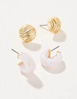 Harbor Resin Cream Earring Set