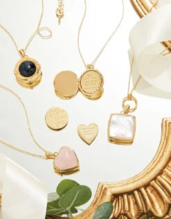 Square Locket Slide Necklace Carved Mother-of-Pearl -Spartina Store 364681c