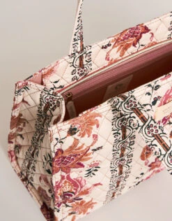 Quilted Zip Tote Linden Cream -Spartina Store 365015c