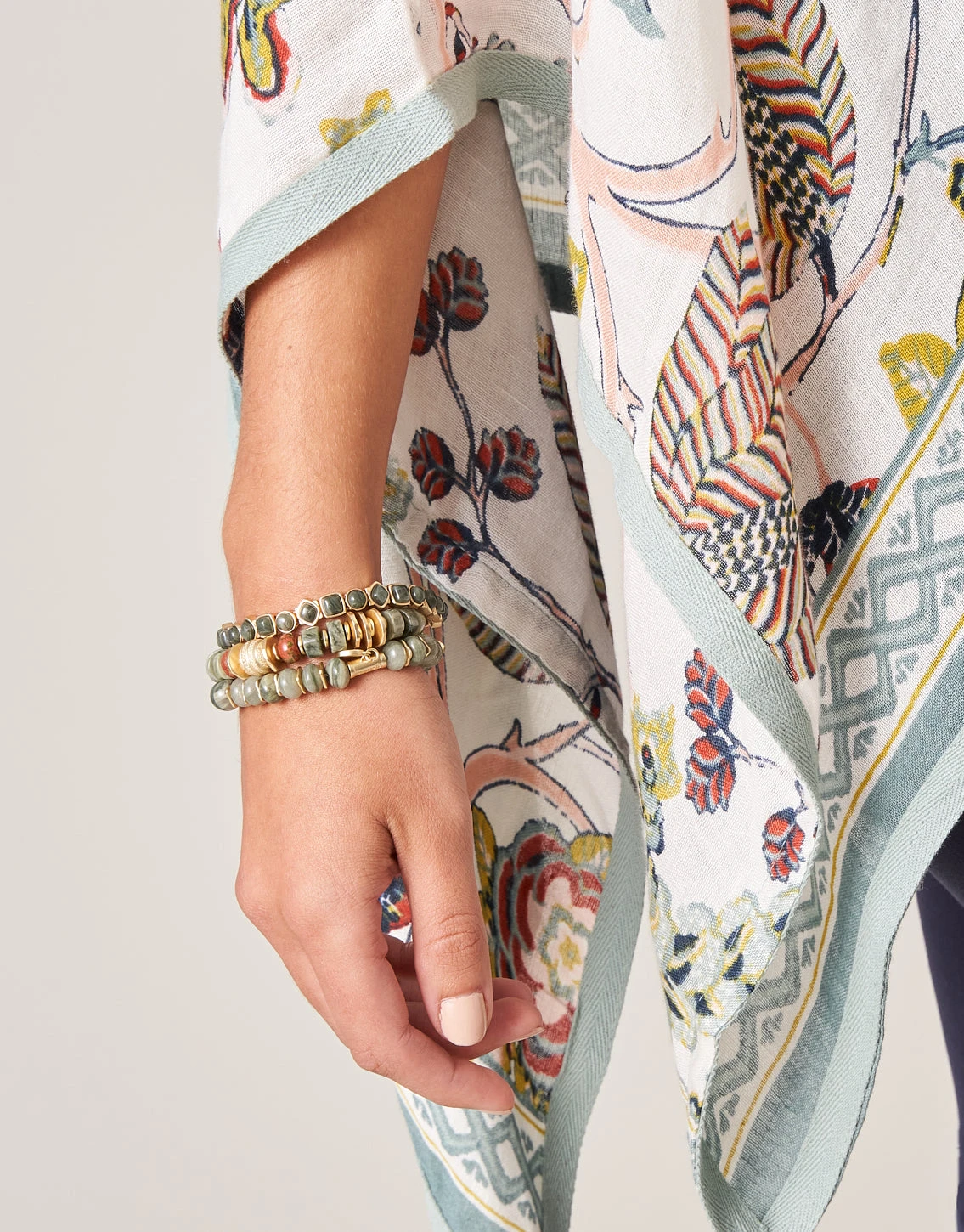 Stone Stretch Bracelet 8mm Unakite/Jasper 2 Stone Stretch Bracelet 8mm Unakite/Jasper - Image 2