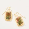 Stone Drop Earrings Unakite