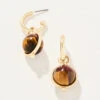 Noble Drop Hoop Earrings Natural Stone