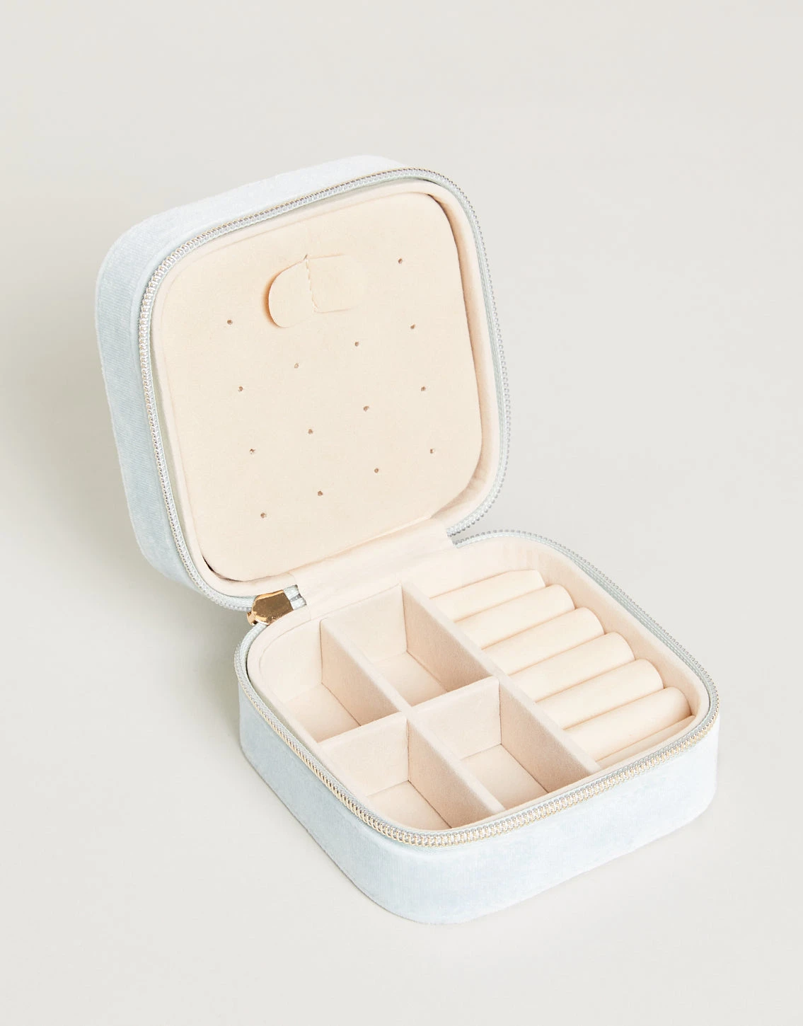 Velvet Jewelry Travel Case Sea Foam 2 Velvet Jewelry Travel Case Sea Foam - Image 2