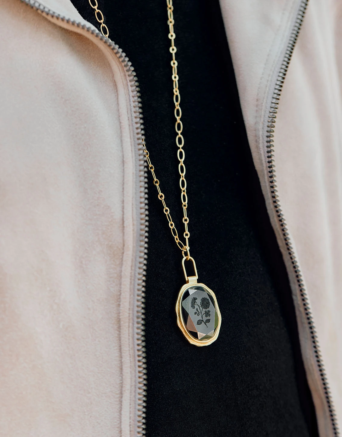 Linden Necklace Carved Hematite 2 Linden Necklace Carved Hematite - Image 2