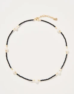 Pearl Bitty Bead Necklace Black