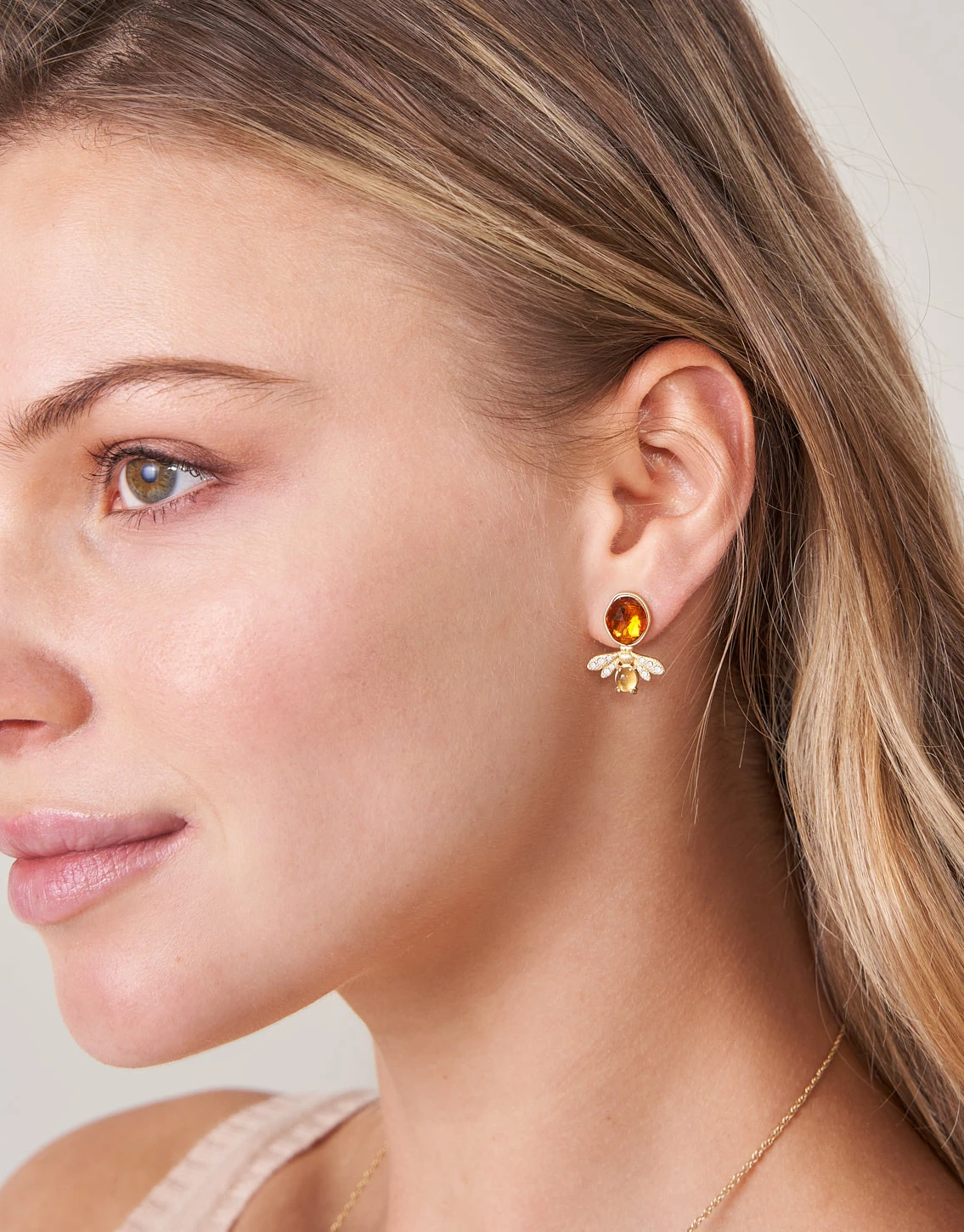 Honey Bee Stud Earrings Bronze 2 Honey Bee Stud Earrings Bronze - Image 2