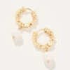 Bubble Hinged Hoop Earrings Pearl