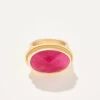 Oval Stone Ring Pink