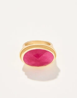 Oval Stone Ring Pink