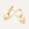 Pearl Drop Hoop Earrings Heart
