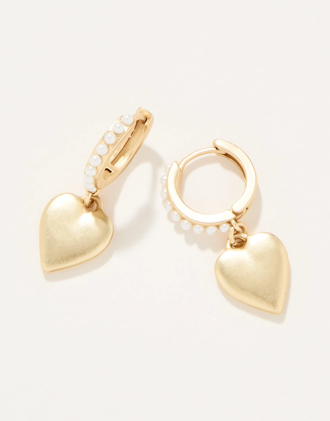 Pearl Drop Hoop Earrings Heart 1 Pearl Drop Hoop Earrings Heart
