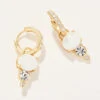 Opaline Drop Hoop Earrings Crystal
