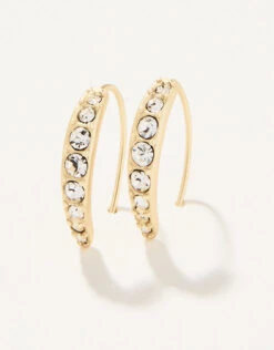 Sparkle Arc Hoop Earrings Small/Crystal