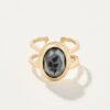 Linden Ring Carved Hematite