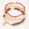 Sparkle Stretch Bracelet Set Pink/Brown