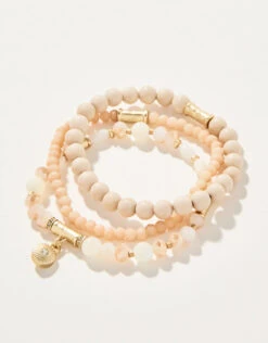 Sparkle Stretch Bracelet Set Cream