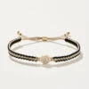 Friendship Bracelet Metallic Black Gold/Pavé Gems