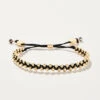 Friendship Bracelet Metallic Black/Gold Beads