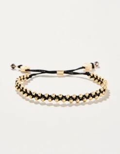 Friendship Bracelet Metallic Black/Gold Beads