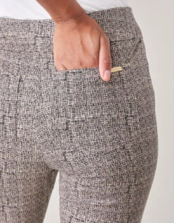 Maren Pull-On Pant Linden Crosshatch Gray -Spartina Store 367781c