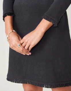 Mila Fringe Dress Black -Spartina Store 368023d