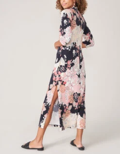 Naomi Mockneck Dress Linden Romantic Floral -Spartina Store 368085d