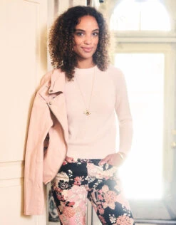 Shelby Cashmere Pullover Peach Blush -Spartina Store 368320g