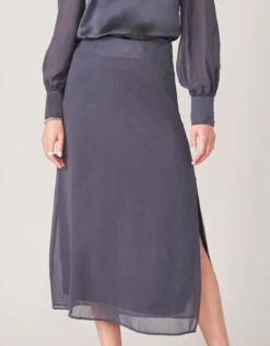Briella Silk Skirt Deep Slate -Spartina Store 368986d
