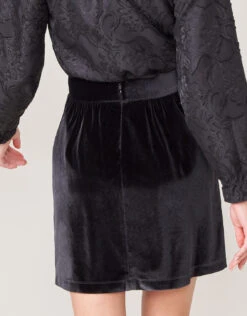 Gianna Stretch Velvet Skirt Black -Spartina Store 369105d