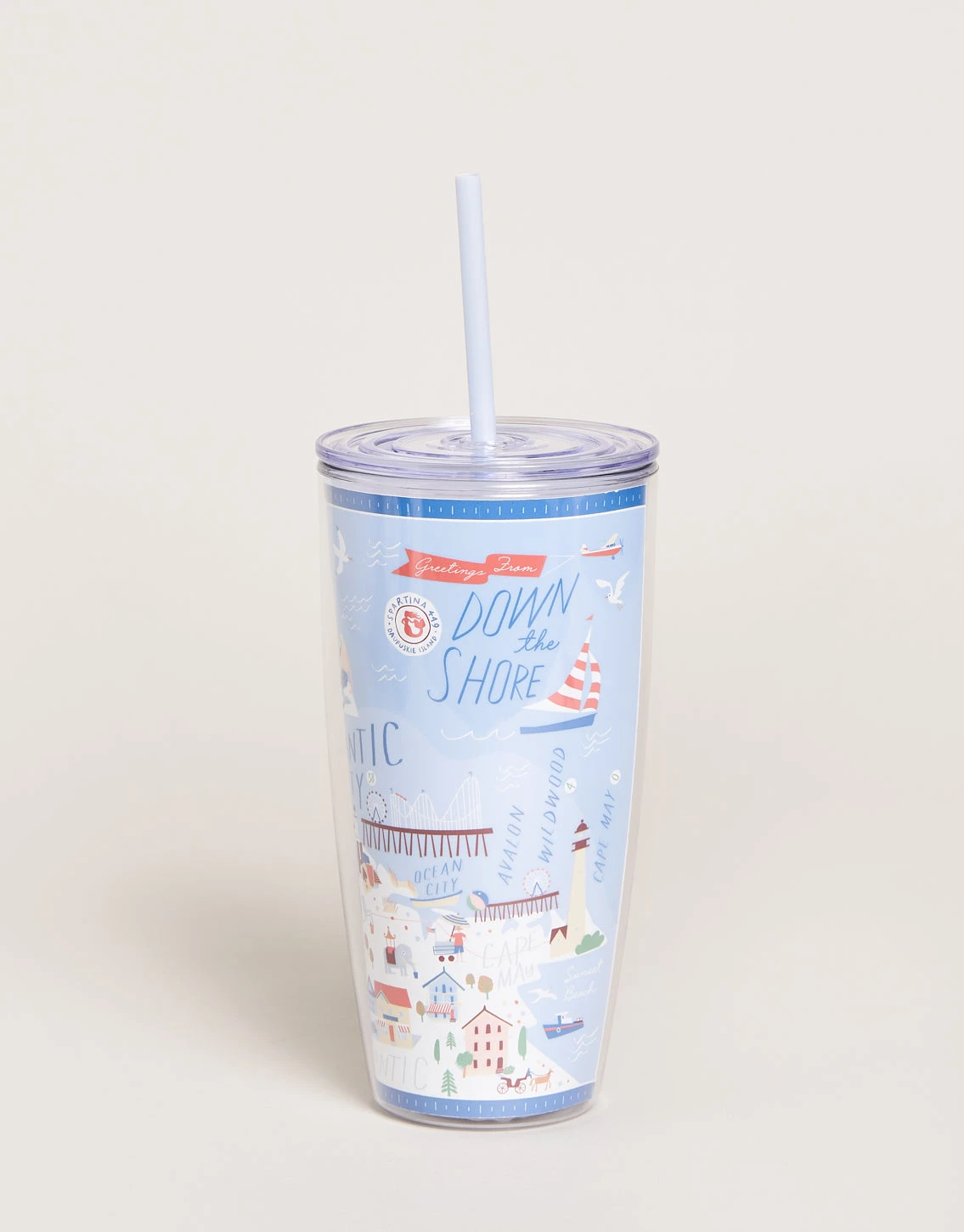 Clear Drink Tumbler 24 Oz. Down The Shore 1 Clear Drink Tumbler 24 Oz. Down The Shore