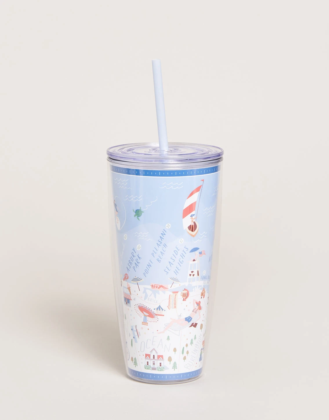 Clear Drink Tumbler 24 Oz. Down The Shore 2 Clear Drink Tumbler 24 Oz. Down The Shore - Image 2