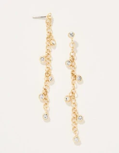 Swinging Chain Earrings Crystal