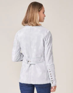 Meryl Waxed Suede Jacket Cloud -Spartina Store 370538b