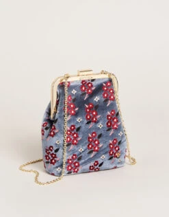 Evening Bag White Hall Blossom Sprig Slate