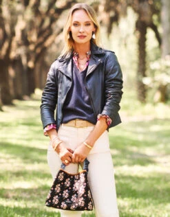 Top Handle Bucket White Hall Blossom Sprig Black 12 Top Handle Bucket White Hall Blossom Sprig Black -Spartina Store 370859f