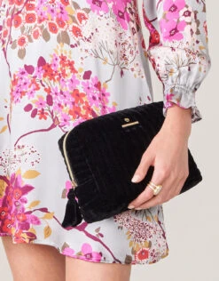 Velvet Quilted Cosmetic Bag Black 7 Velvet Quilted Cosmetic Bag Black -Spartina Store 370873d