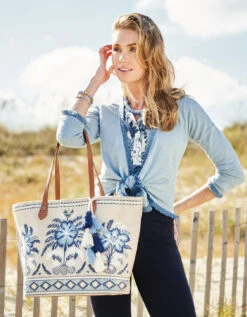 Fiesta Tote Peeples Song Palms -Spartina Store 371474n