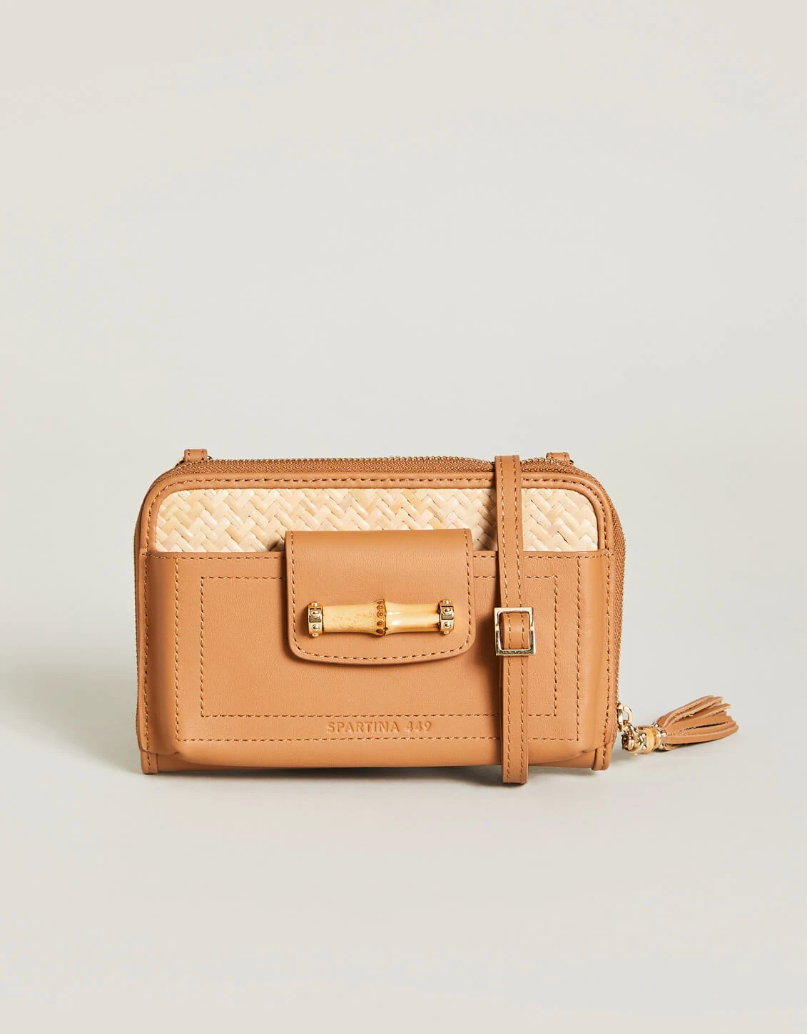 Rattan Multi-Phone Crossbody Caramel 1 Rattan Multi-Phone Crossbody Caramel