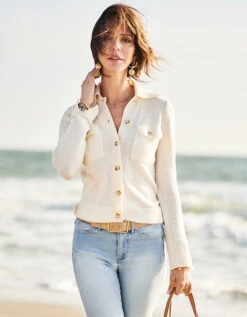 Lowden Seawool Cardigan Shell -Spartina Store 372242r