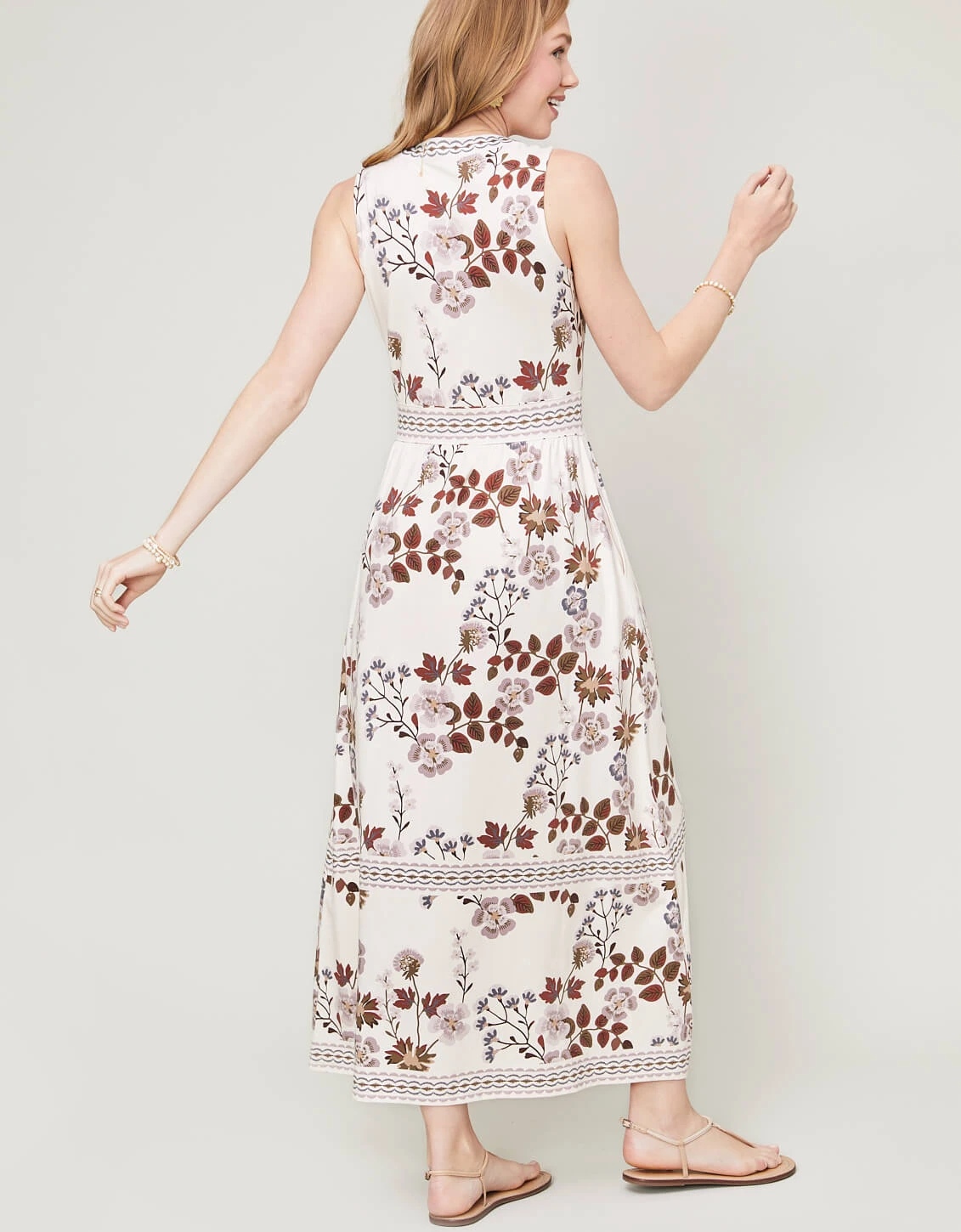 Gabrielle Midi Dress Parade Floral Vine Seashell 4 Gabrielle Midi Dress Parade Floral Vine Seashell - Image 4