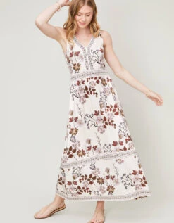 Gabrielle Midi Dress Parade Floral Vine Seashell 10 Gabrielle Midi Dress Parade Floral Vine Seashell -Spartina Store 372303p