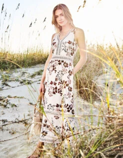 Gabrielle Midi Dress Parade Floral Vine Seashell 8 Gabrielle Midi Dress Parade Floral Vine Seashell -Spartina Store 372303r