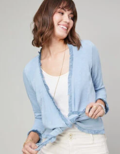 Clara Convertible Cardigan Ashley Blue -Spartina Store 373324c